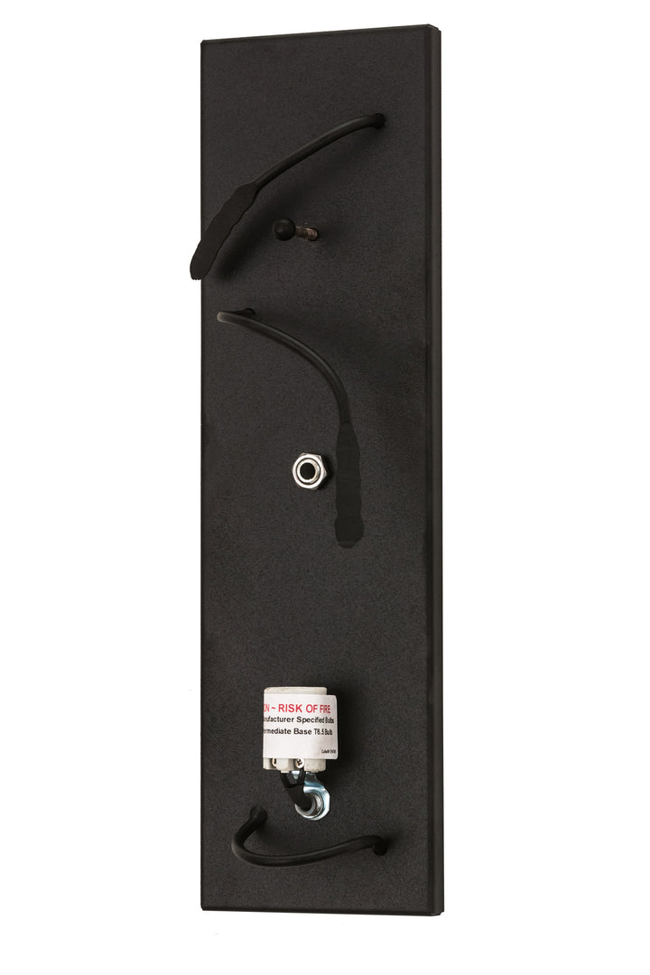 Meyda Tiffany Lighting 105137  One Light Wall Sconce Utility Light Black
