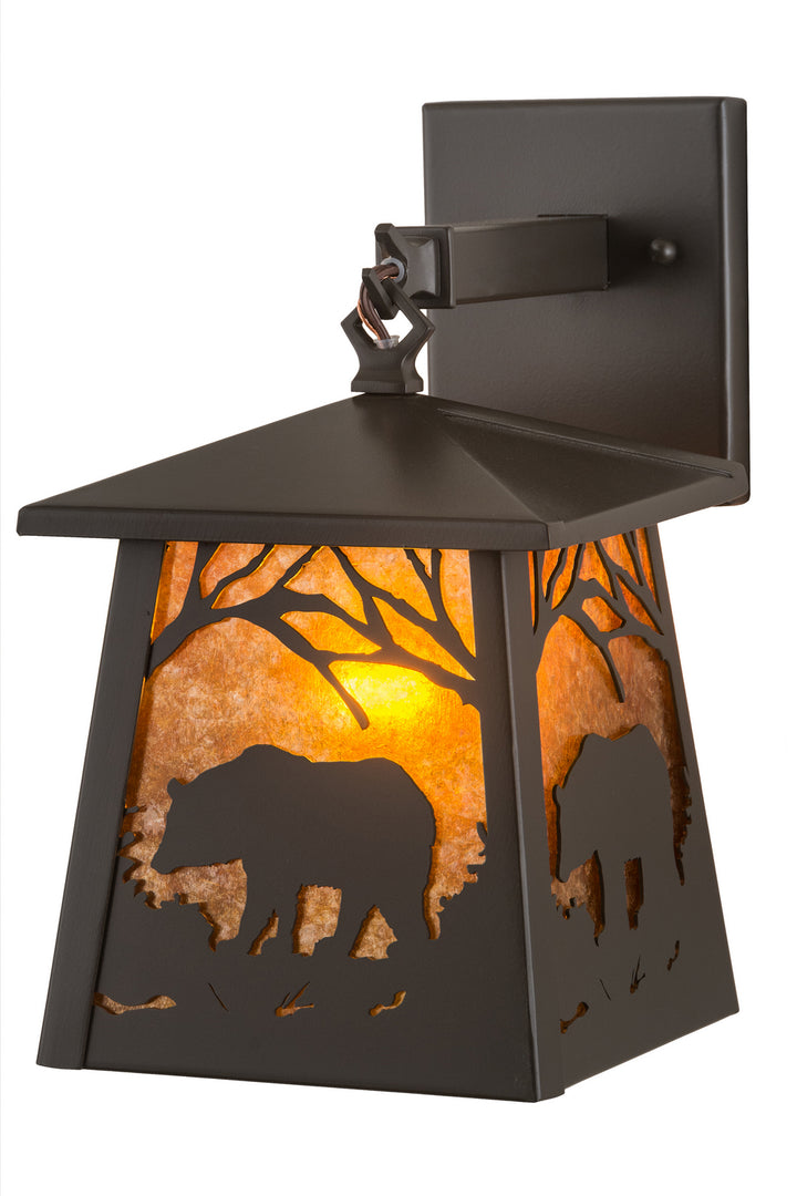 Meyda Tiffany Lighting 129673 Black Bear One Light Wall Sconce Outdoor Bronze / Dark