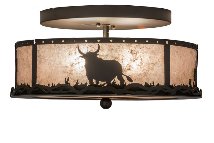 Meyda Tiffany Cowboy & Steer 169867 Ceiling Light - Oil Rubbed Bronze