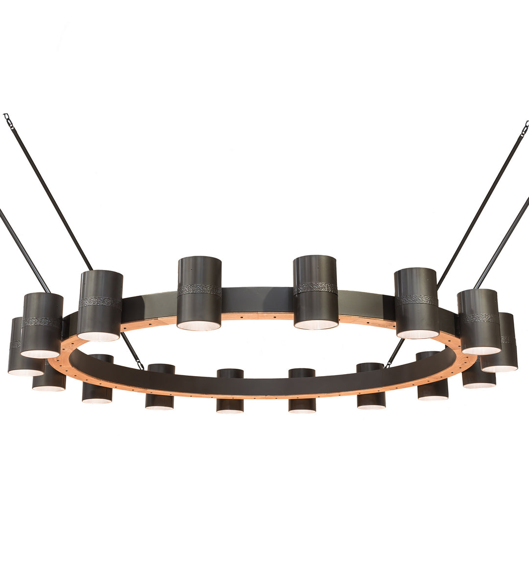 Meyda Tiffany Chappell 182534 Chandelier Light - Bronze,Natural Wood,Chrome
