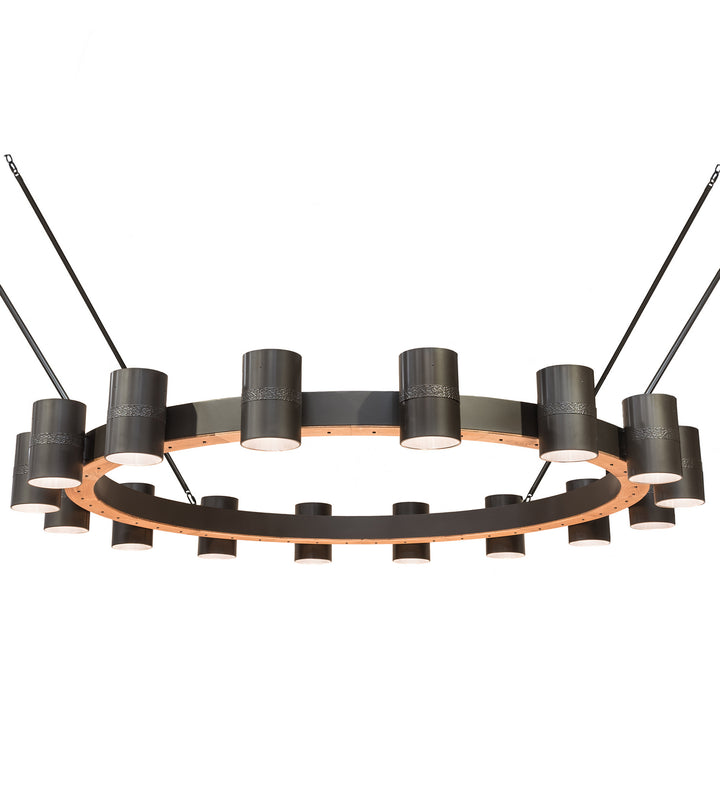 Meyda Tiffany Chappell 182534 Chandelier Light - Bronze,Natural Wood,Chrome