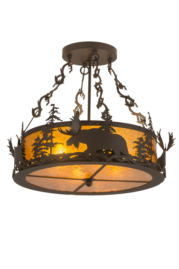 Meyda Tiffany Moose At Dusk 184160 Ceiling Light - Antique Copper