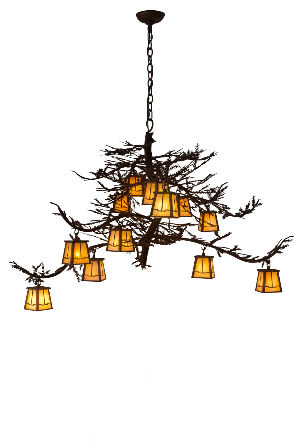 Meyda Tiffany Pine Branch 185796 Chandelier Light - Rust,Wrought Iron