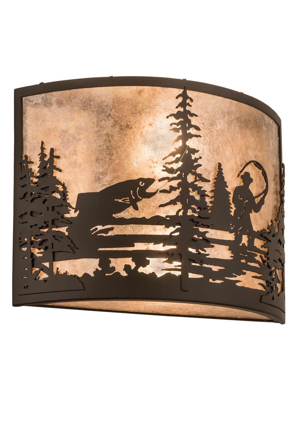 Meyda Tiffany Fly Fishing Creek 185798 Wall Light - Oil Rubbed Bronze