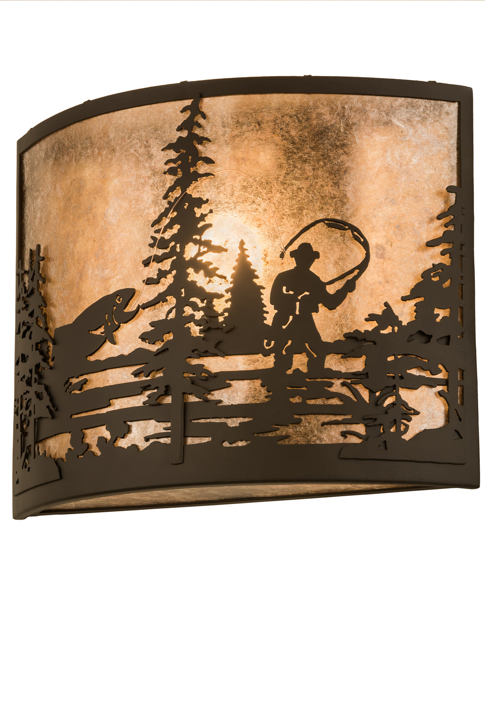 Meyda Tiffany Fly Fishing Creek 185802 Wall Light - Oil Rubbed Bronze