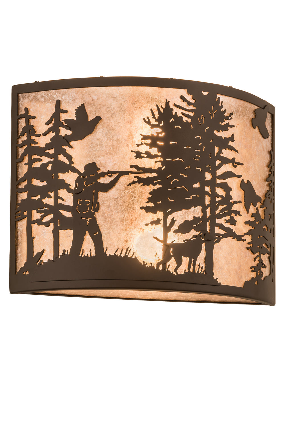 Meyda Tiffany Quail Hunter W/Dog 185803 Wall Light - Oil Rubbed Bronze