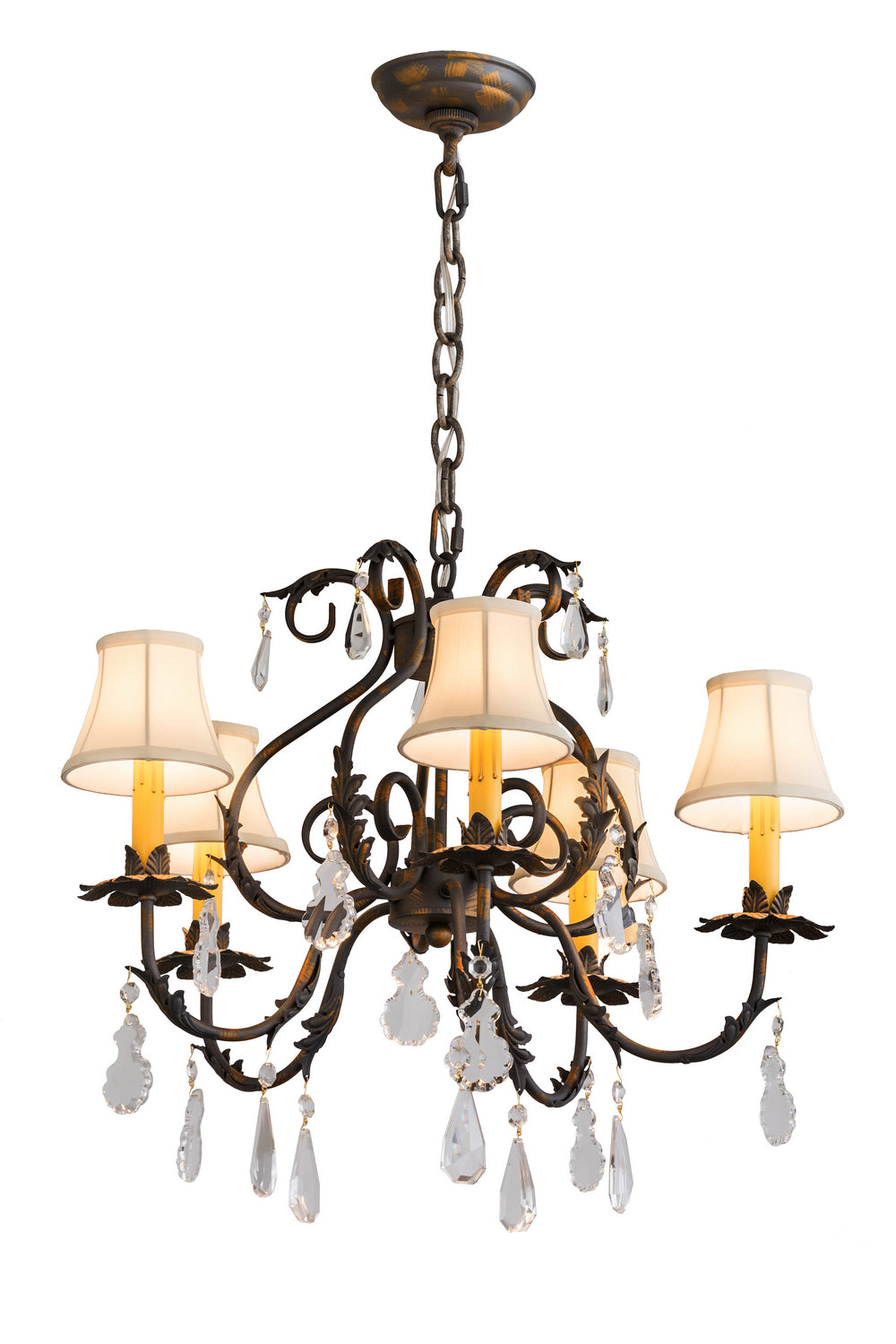 Meyda Tiffany Chantilly 187283 Chandelier Light - French Bronzed,Crystal