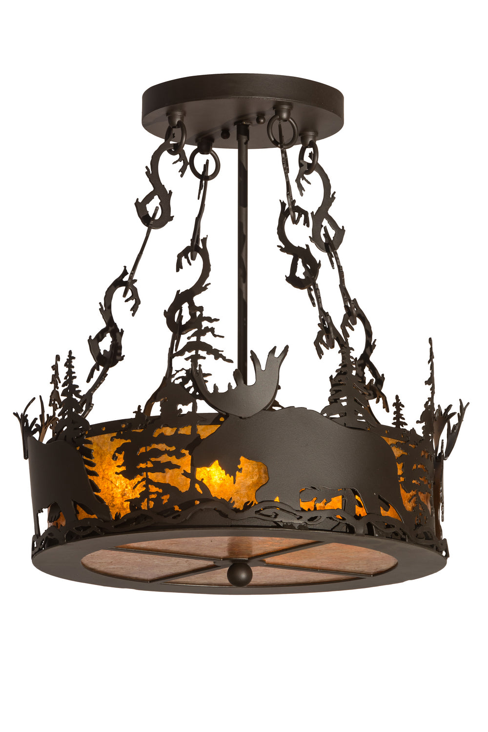 Meyda Tiffany Moose At Dusk 187290 Ceiling Light - Oil Rubbed Bronze