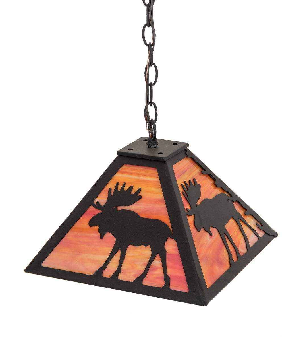 Meyda Tiffany Lone Moose 187364 Pendant Light - Textured Black/Oa