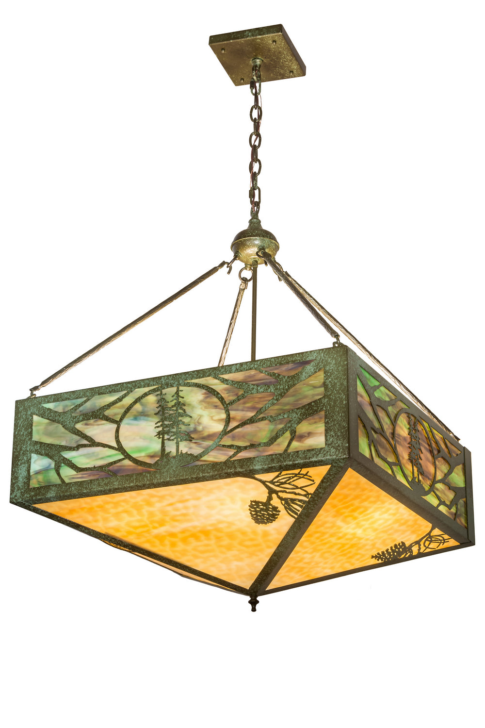 Meyda Tiffany Balsam Pine 187847 Pendant Light - Weathered Brass