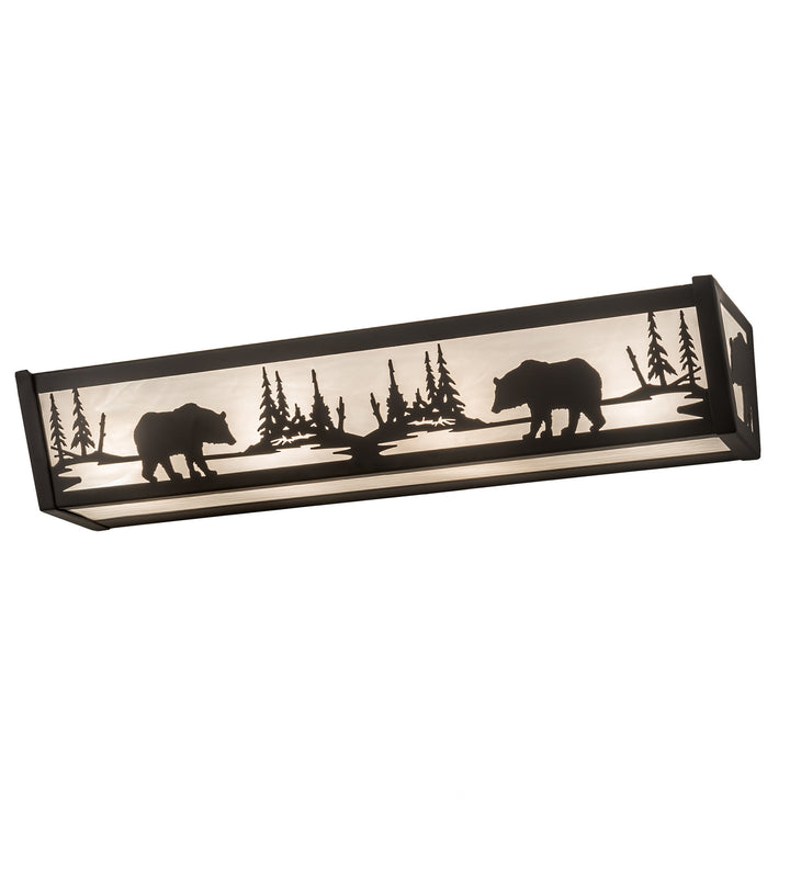 Meyda Tiffany Bear At Lake 188350 Bath Vanity Light 24 in. wide - Oil Rubbed Bronze