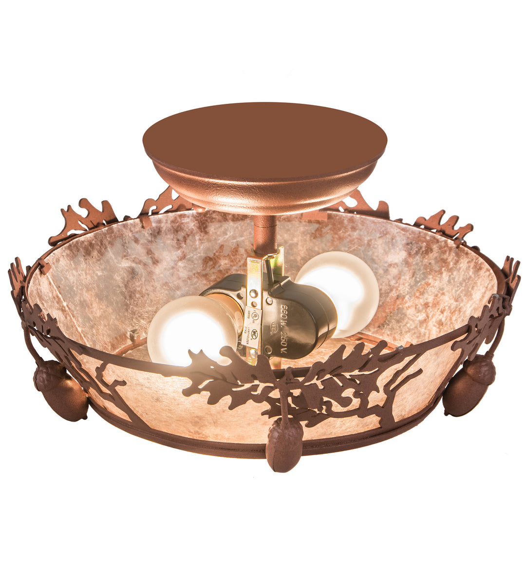 Meyda Tiffany Oak Leaf & Acorn 188635 Ceiling Light - Antique Copper