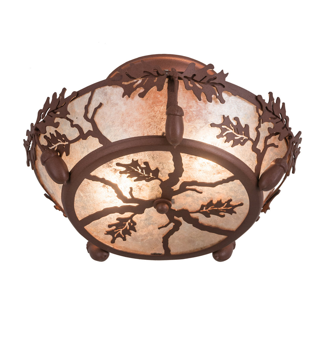 Meyda Tiffany Oak Leaf & Acorn 188635 Ceiling Light - Antique Copper