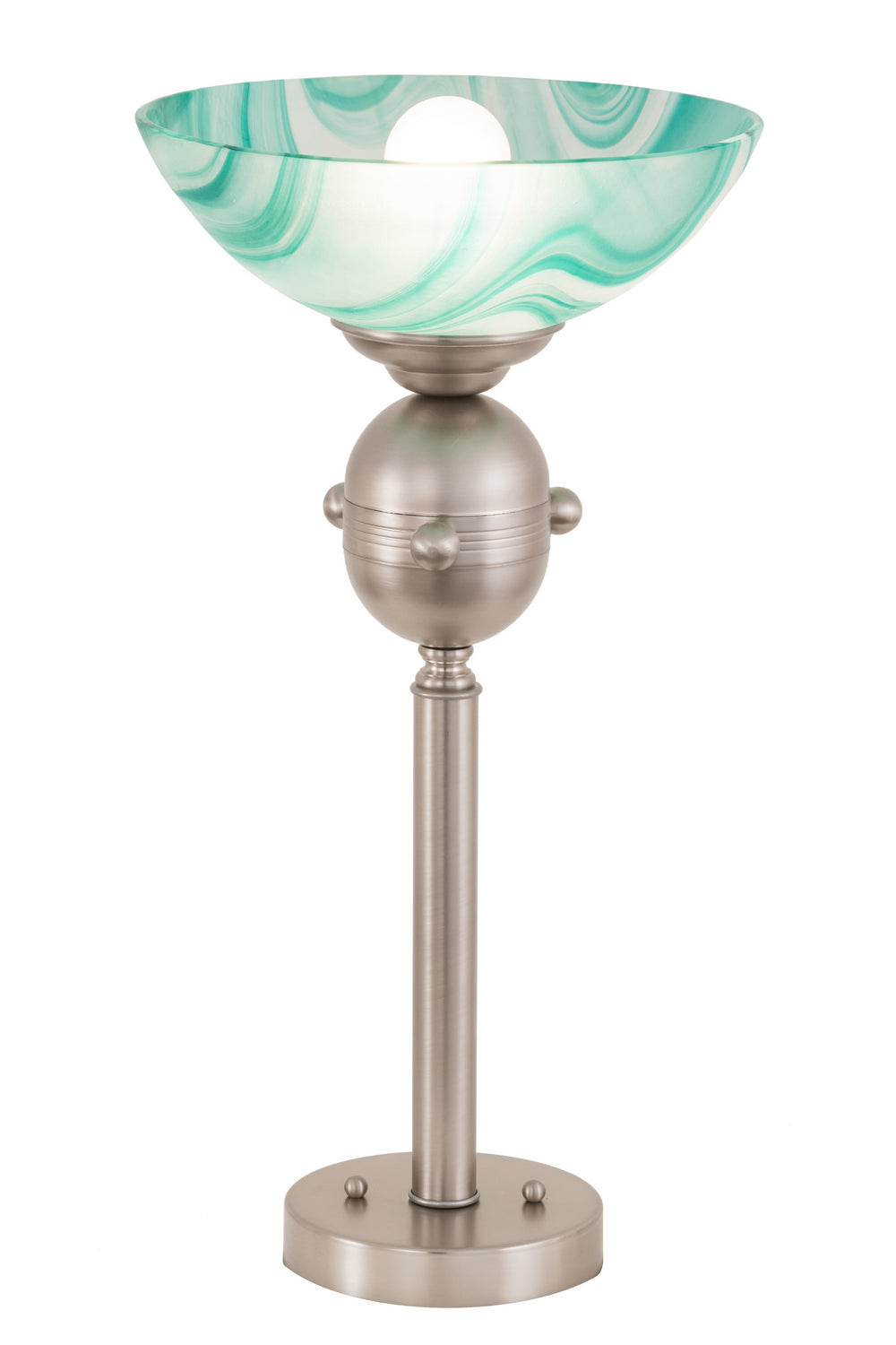 Meyda Tiffany Lighting 188677 Metro One Light Tabletop Torchiere Lamp Pewter, Nickel, Silver