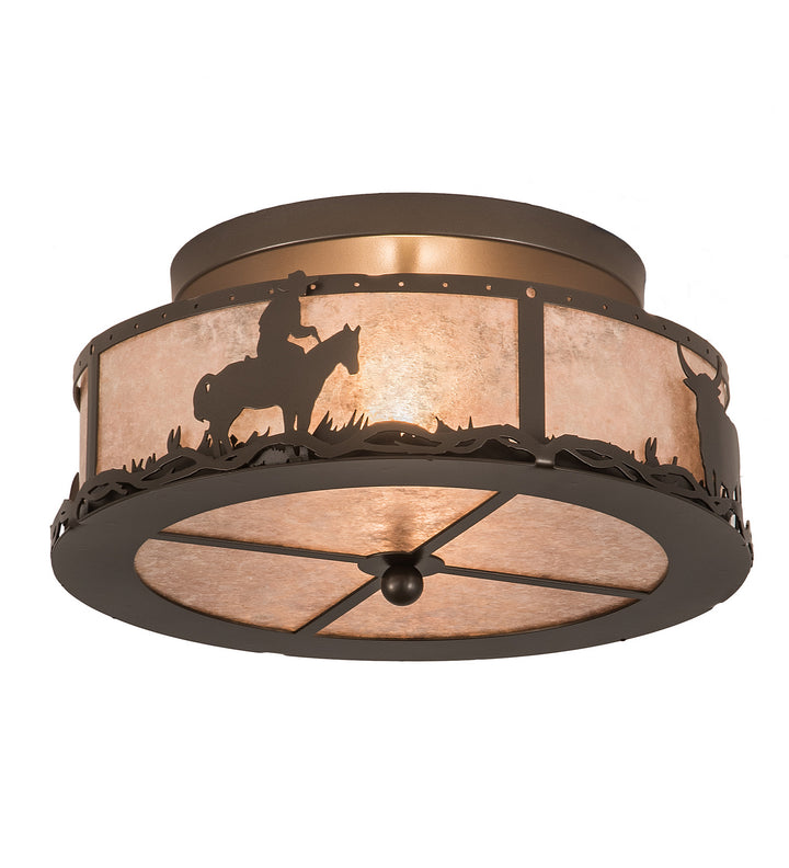 Meyda Tiffany Cowboy & Steer 189080 Ceiling Light - Bronze