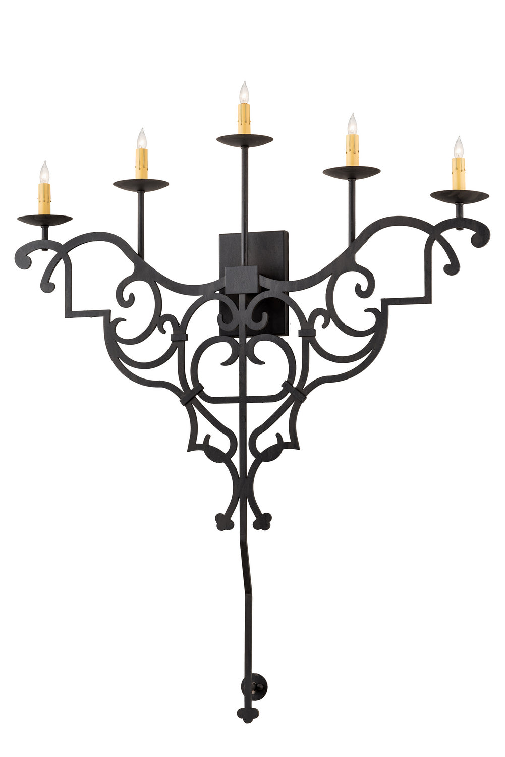 Meyda Tiffany Fleur De Lys 189167 Wall Light - Craftsman Brown