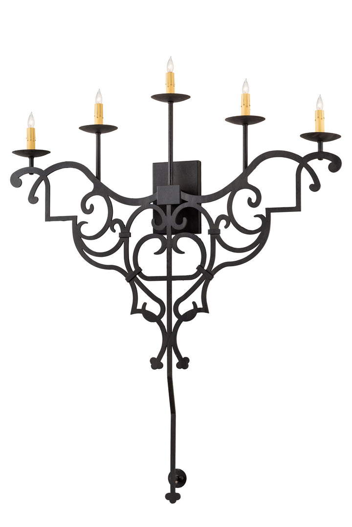 Meyda Tiffany Fleur De Lys 189167 Wall Light - Craftsman Brown