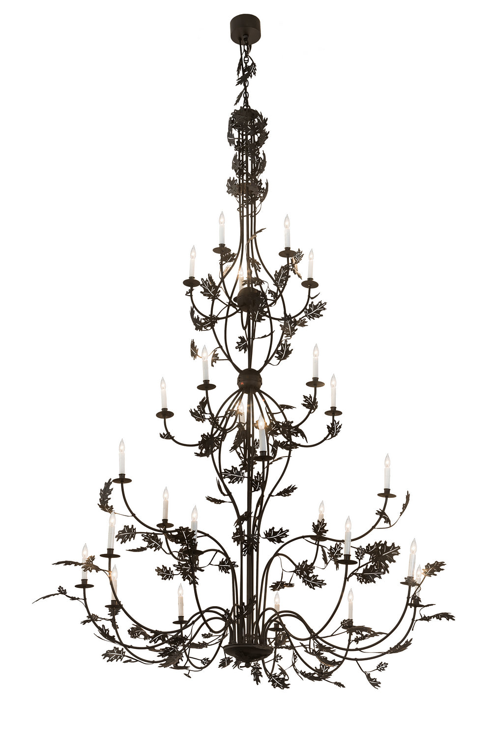 Meyda Tiffany Oak Leaf 189564 Chandelier Light - Textured Black