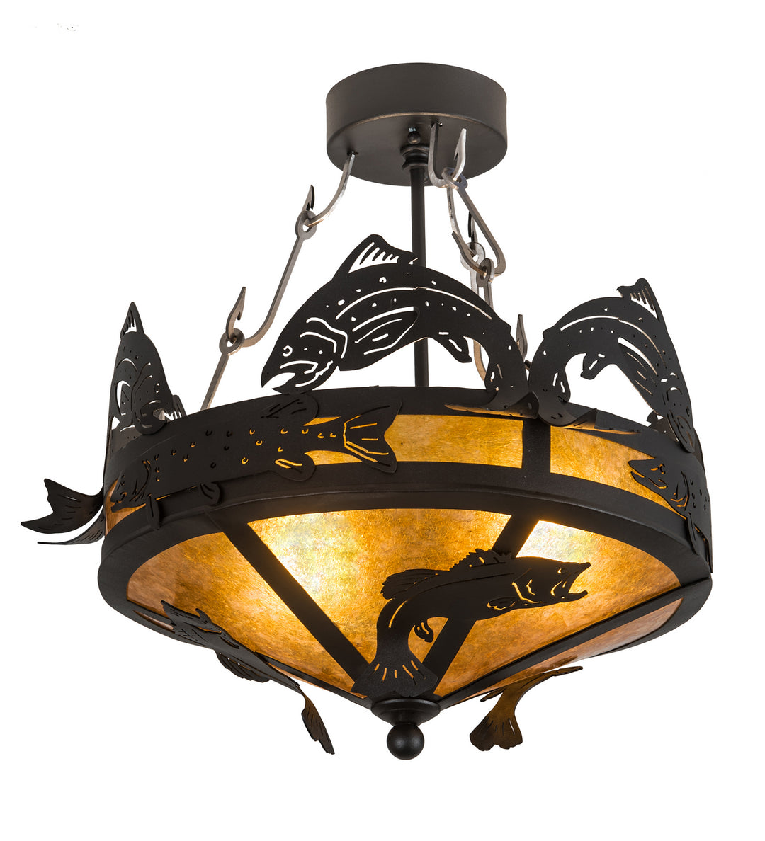 Meyda Tiffany Catch Of The Day 189731 Ceiling Light - Textured Black