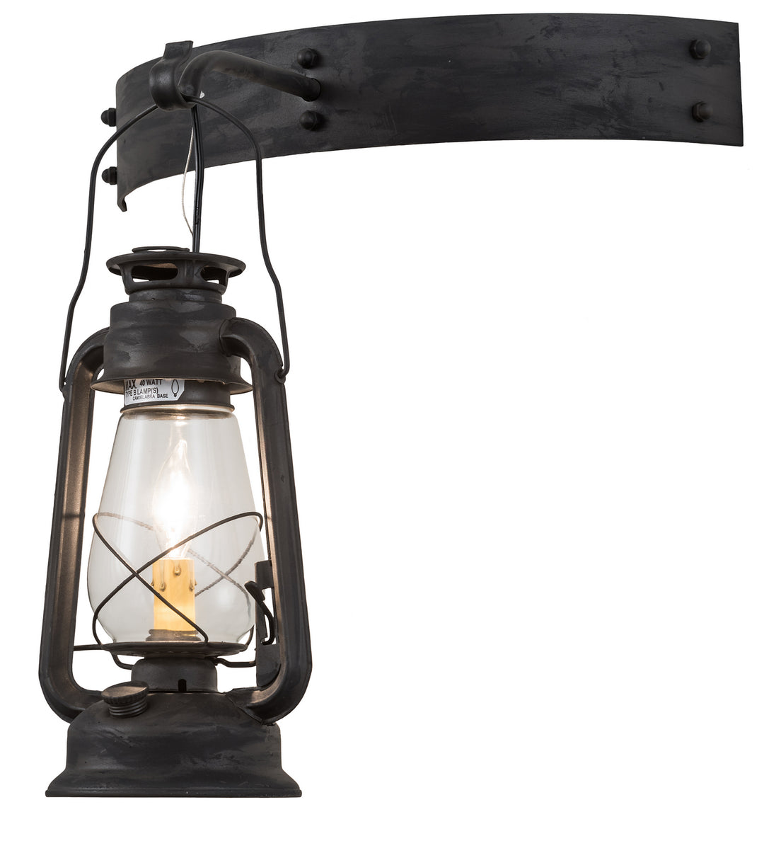 Meyda Tiffany Miners Lantern 190213 Wall Light - Costello Black