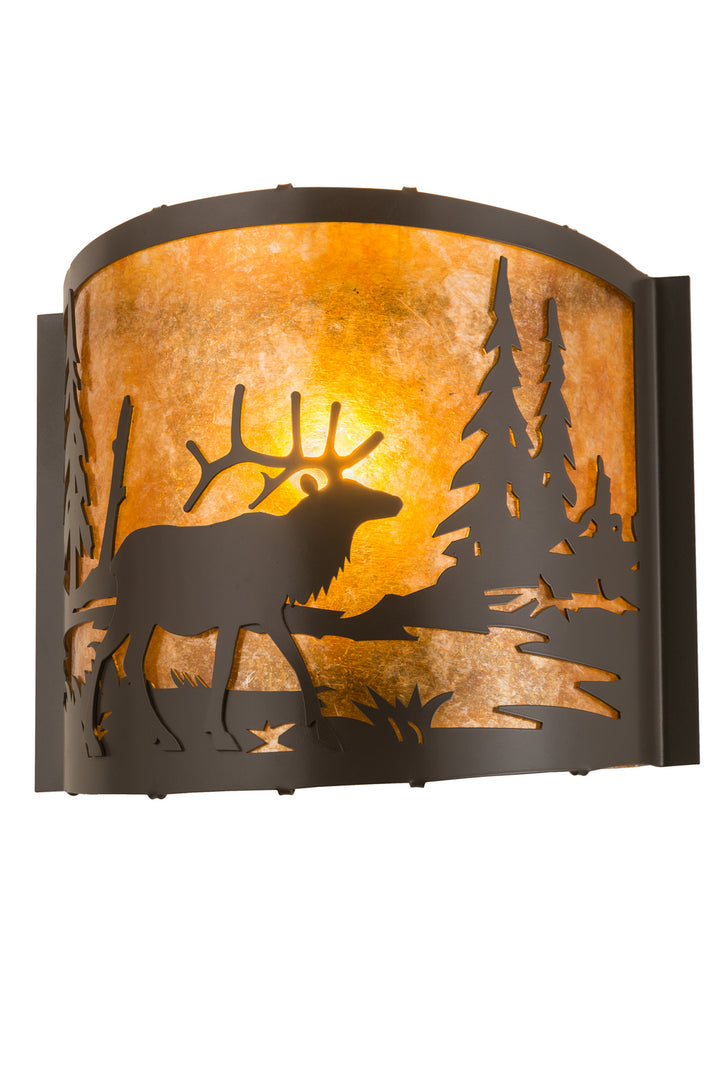 Meyda Tiffany Elk At Lake 190525 Wall Light - Timeless Bronze