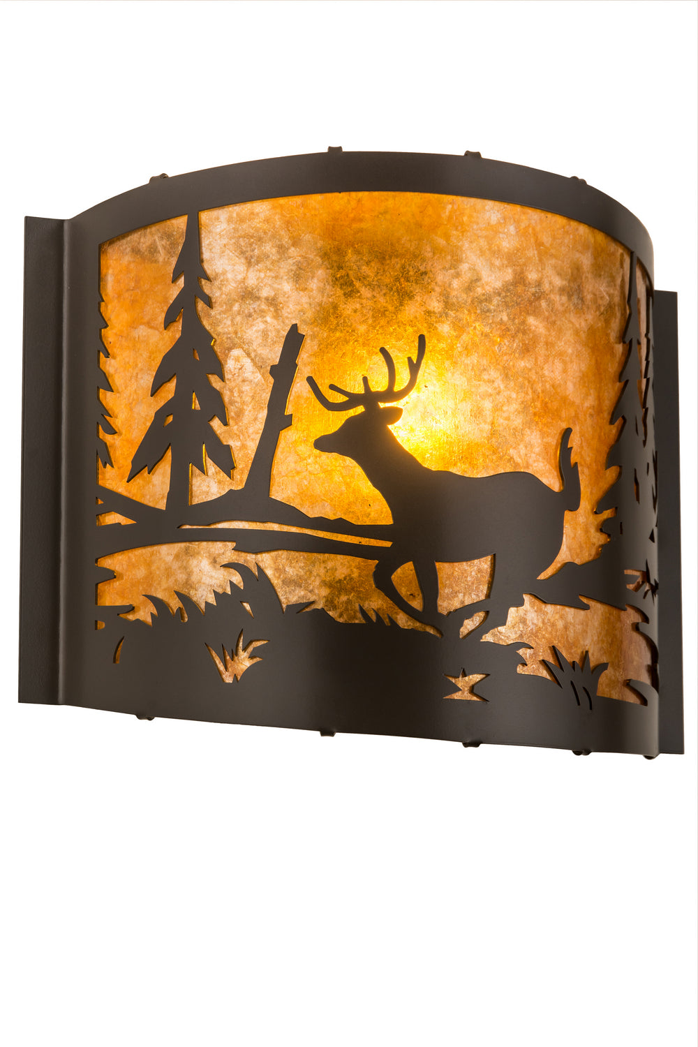 Meyda Tiffany Deer At Lake 190527 Wall Light - Timeless Bronze