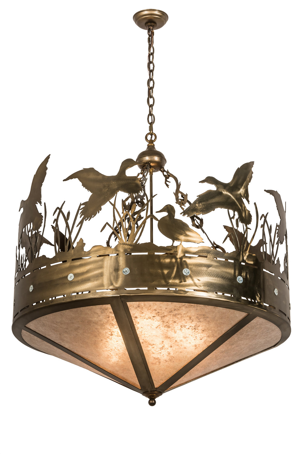 Meyda Tiffany Ducks In Flight 50145 Pendant Light - Antique Copper