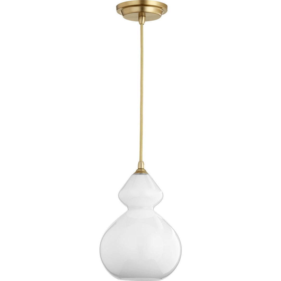 Quorum Filament Pendants 8002-180 Pendant Light - Aged Brass w/ Opal