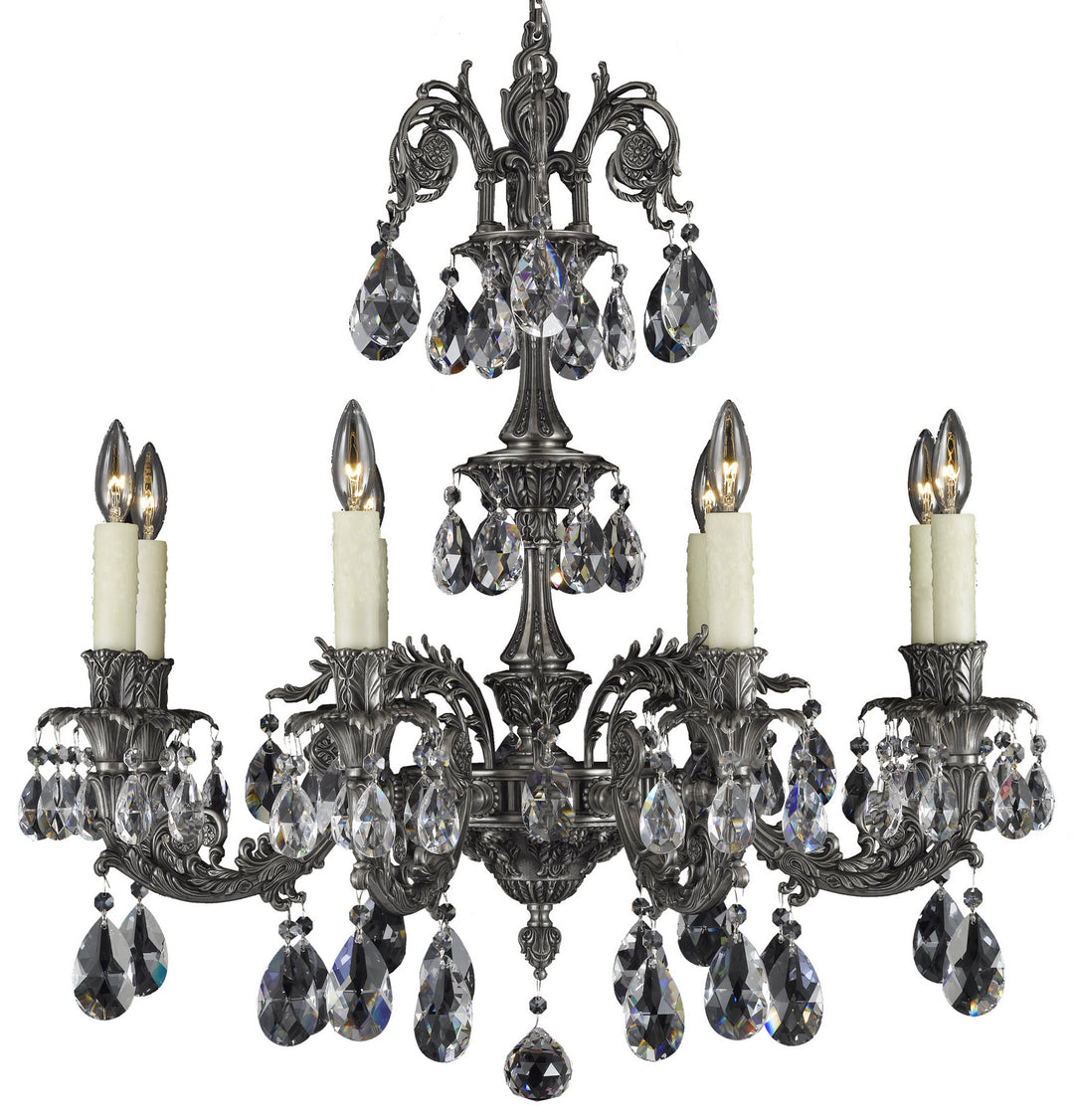 American Brass & Crystal Finisterra CH2003-O-10G-PI Chandelier Light - Antique Silver