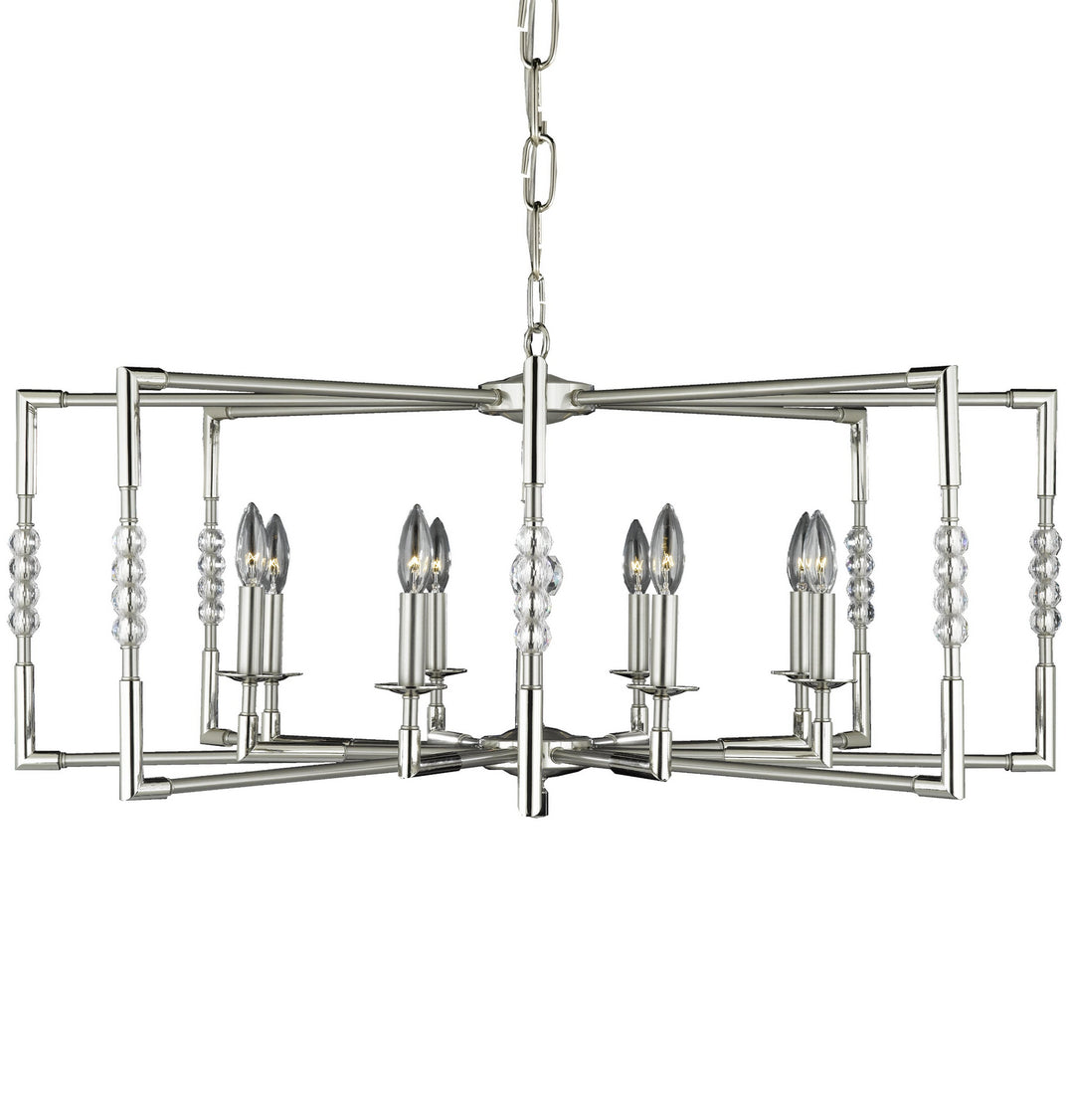 American Brass & Crystal Magro CH3605-37G-38G-ST Chandelier Light - Pewter w/Polished Nickel Accents