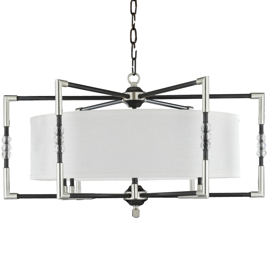 American Brass & Crystal Magro CH3704-35S-37G-ST-HL Pendant Light - Old Bronze Satin w/Pewter Accents