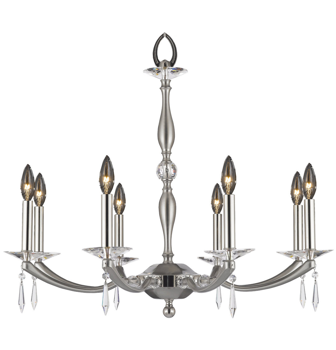 American Brass & Crystal Kensington CH5326-SP-37G-38G-ST Chandelier Light - Pewter w/Polished Nickel Accents