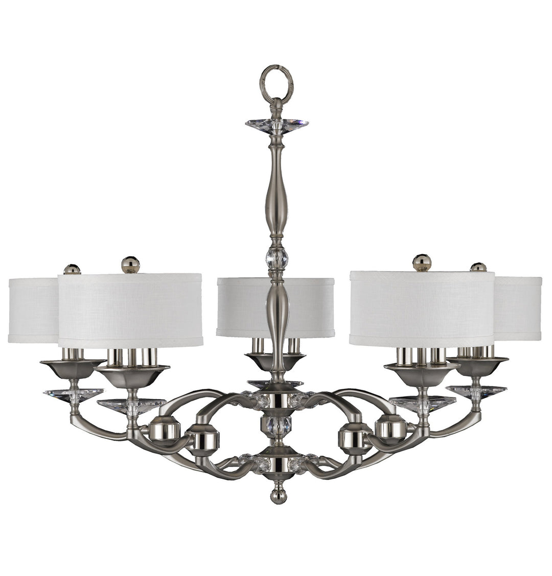 American Brass & Crystal Kensington CH5442-37G-38G-ST-HL Chandelier Light - Pewter w/Polished Nickel Accents