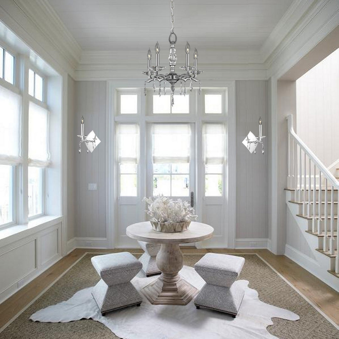 American Brass & Crystal Kaya CH5502-G-37G-ST Chandelier Light - Pewter