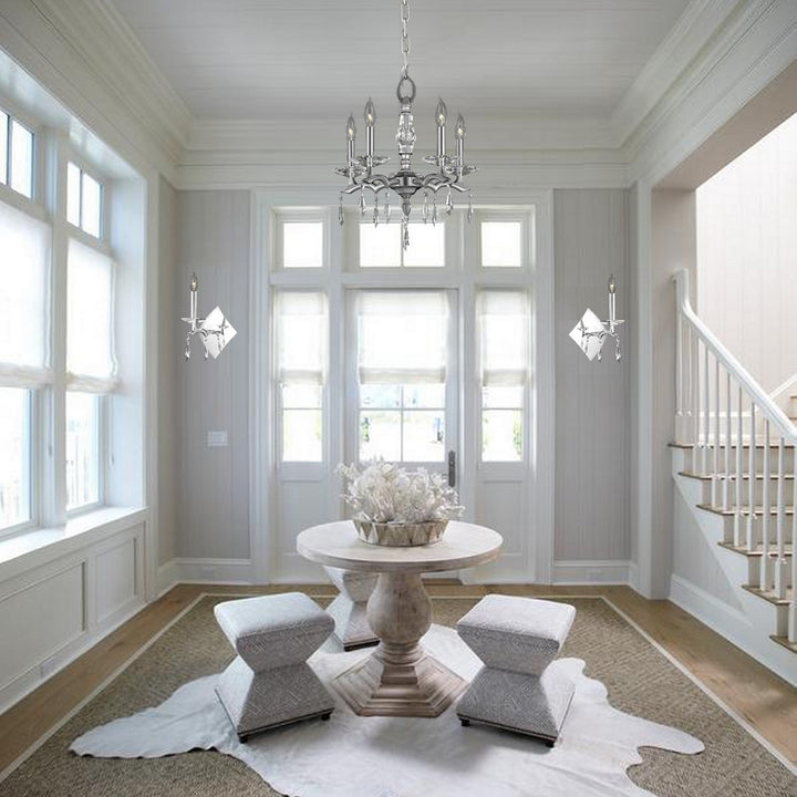 American Brass & Crystal Kaya CH5502-G-37G-ST Chandelier Light - Pewter