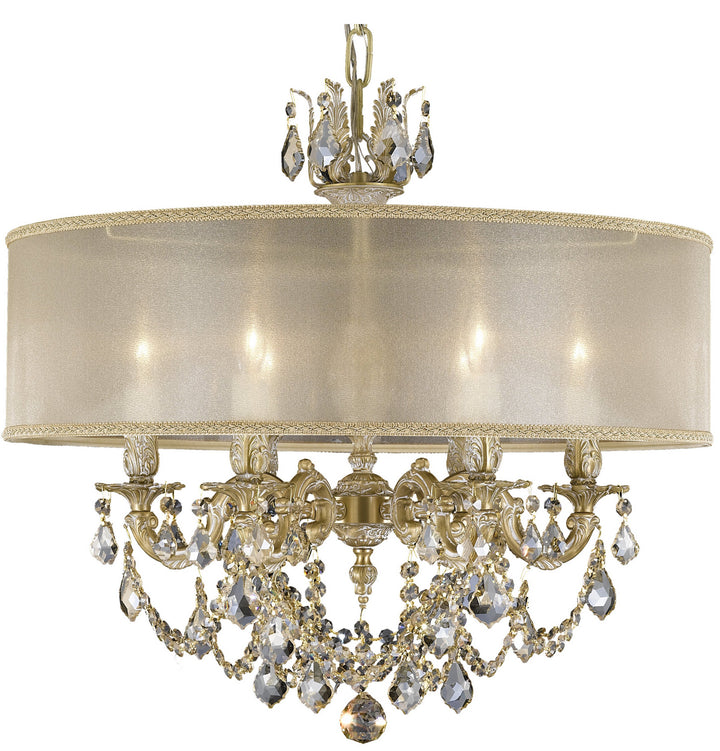 American Brass & Crystal Llydia CH6522-ALN-04G-PI-PG Chandelier Light - Antique White Glossy