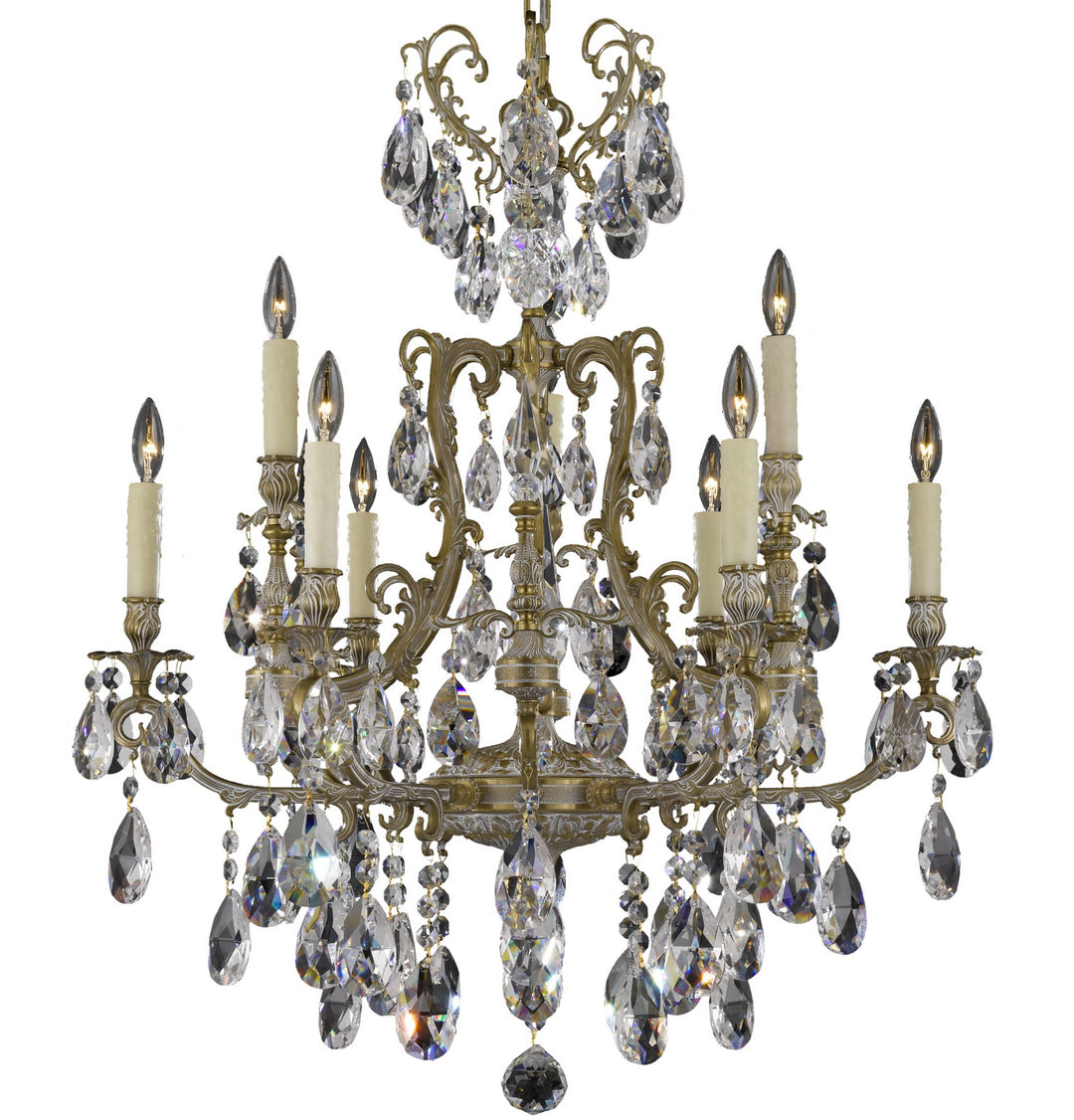 American Brass & Crystal Parisian CH7423-O-04G-PI Chandelier Light - Antique White Glossy
