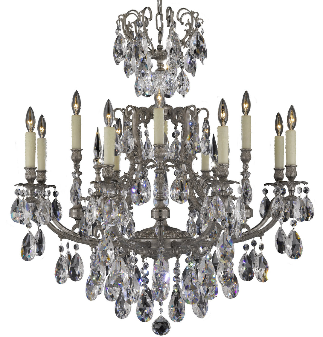 American Brass & Crystal Parisian CH7425-O-07G-PI Chandelier Light - Satin Nickel