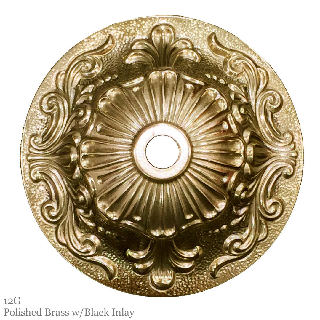 American Brass & Crystal Valencia CH8141-P-12G-PI Chandelier Light - Polished Brass with Black Inlay