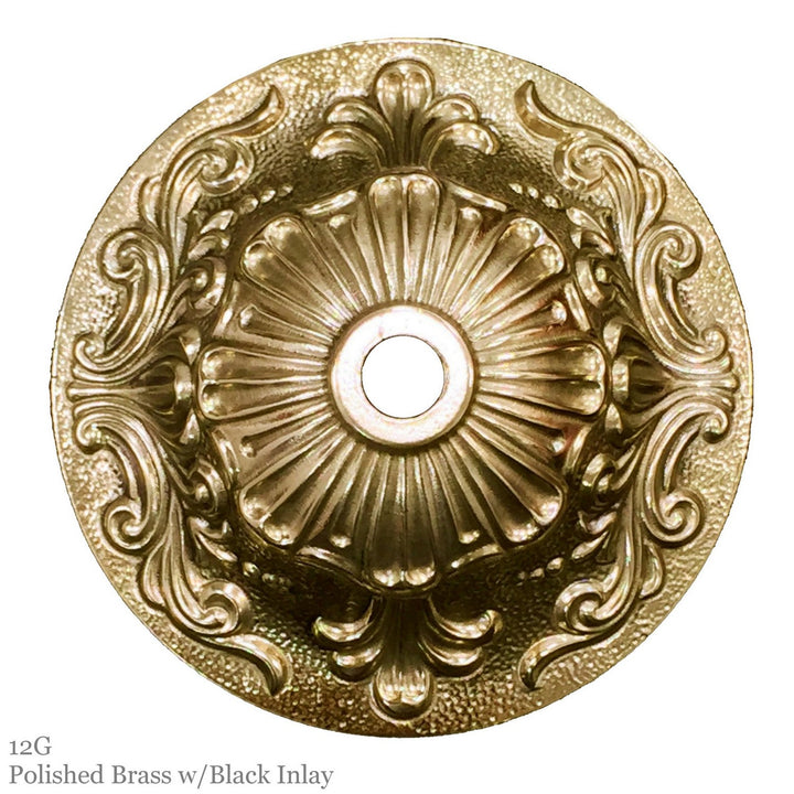 American Brass & Crystal Valencia CH8141-P-12G-PI Chandelier Light - Polished Brass with Black Inlay