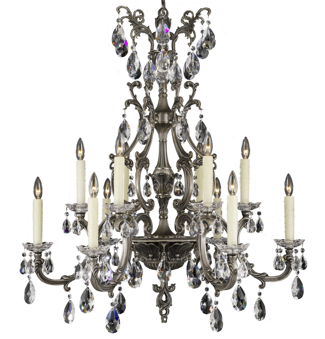 American Brass & Crystal Blairsden CH9004C-O-10G-PI Chandelier Light - Antique Silver