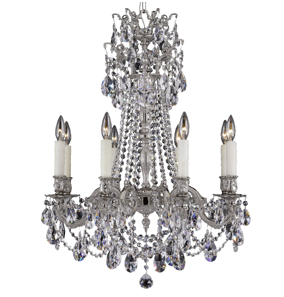 American Brass & Crystal Biella CH9238-O-08G-PI Chandelier Light - Silver