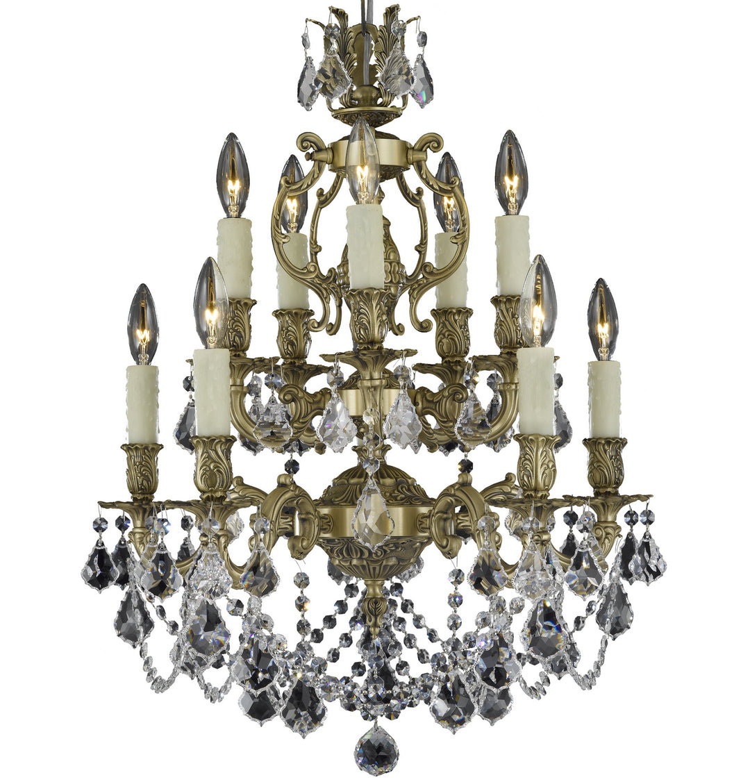American Brass & Crystal Rosetta CH9532-A-02G-PI Chandelier Light - Antique Black Glossy