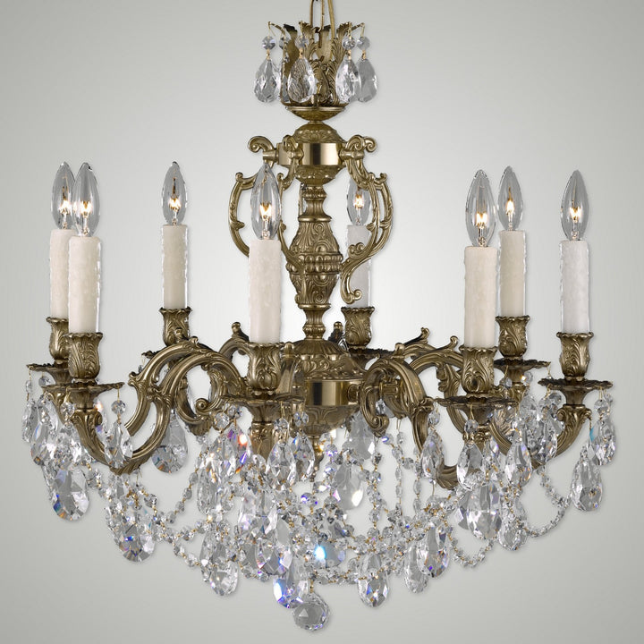 American Brass & Crystal Rosetta CH9542-O-16G-PI Chandelier Light - True Brass