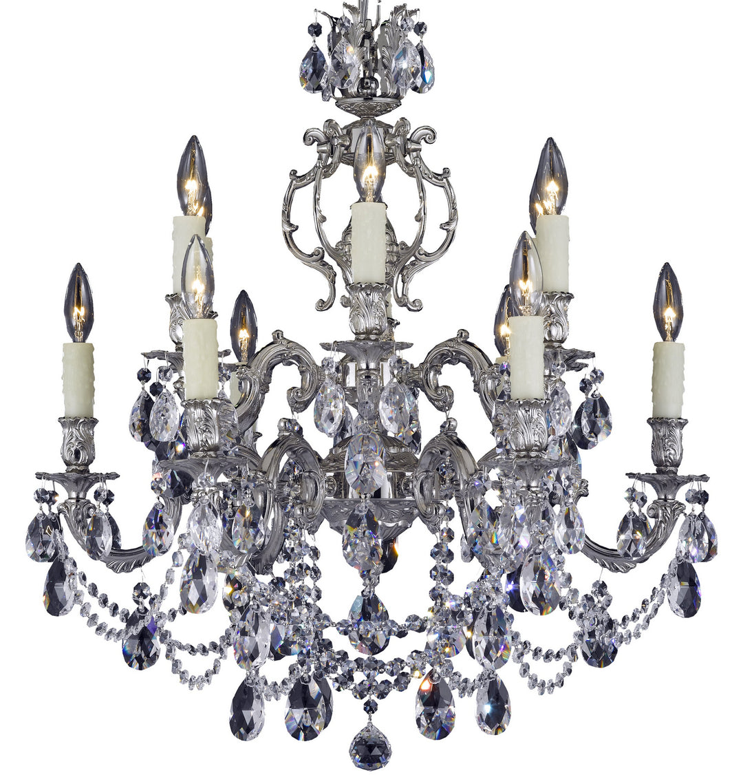 American Brass & Crystal Rosetta CH9552-O-08G-PI Chandelier Light - Silver