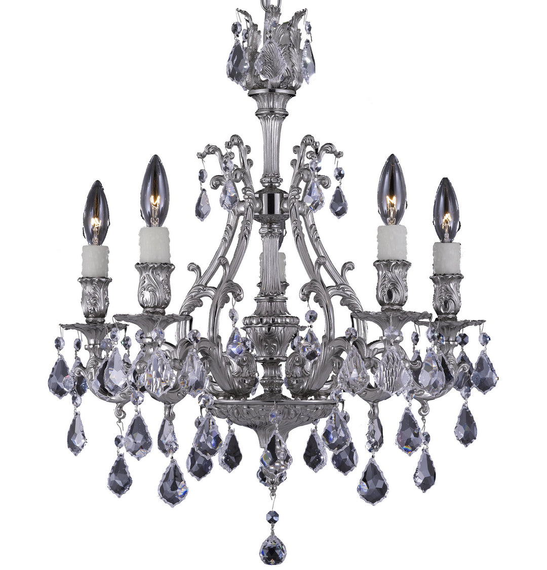 American Brass & Crystal Chateau CH9630-A-08G-PI Chandelier Light - Silver