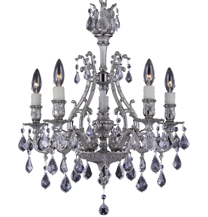 American Brass & Crystal Chateau CH9630-A-08G-PI Chandelier Light - Silver