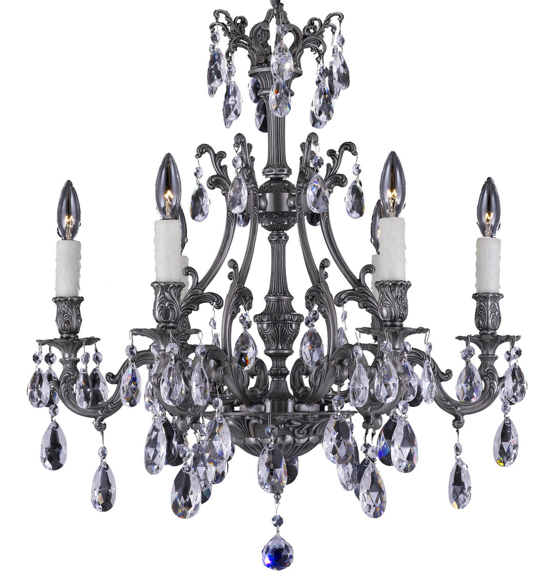 American Brass & Crystal Chateau CH9631-O-10G-PI Chandelier Light - Antique Silver