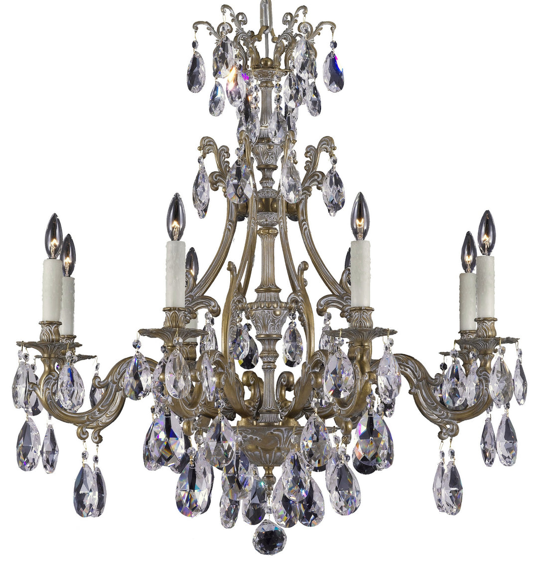 American Brass & Crystal Chateau CH9633-O-04G-PI Chandelier Light - Antique White Glossy