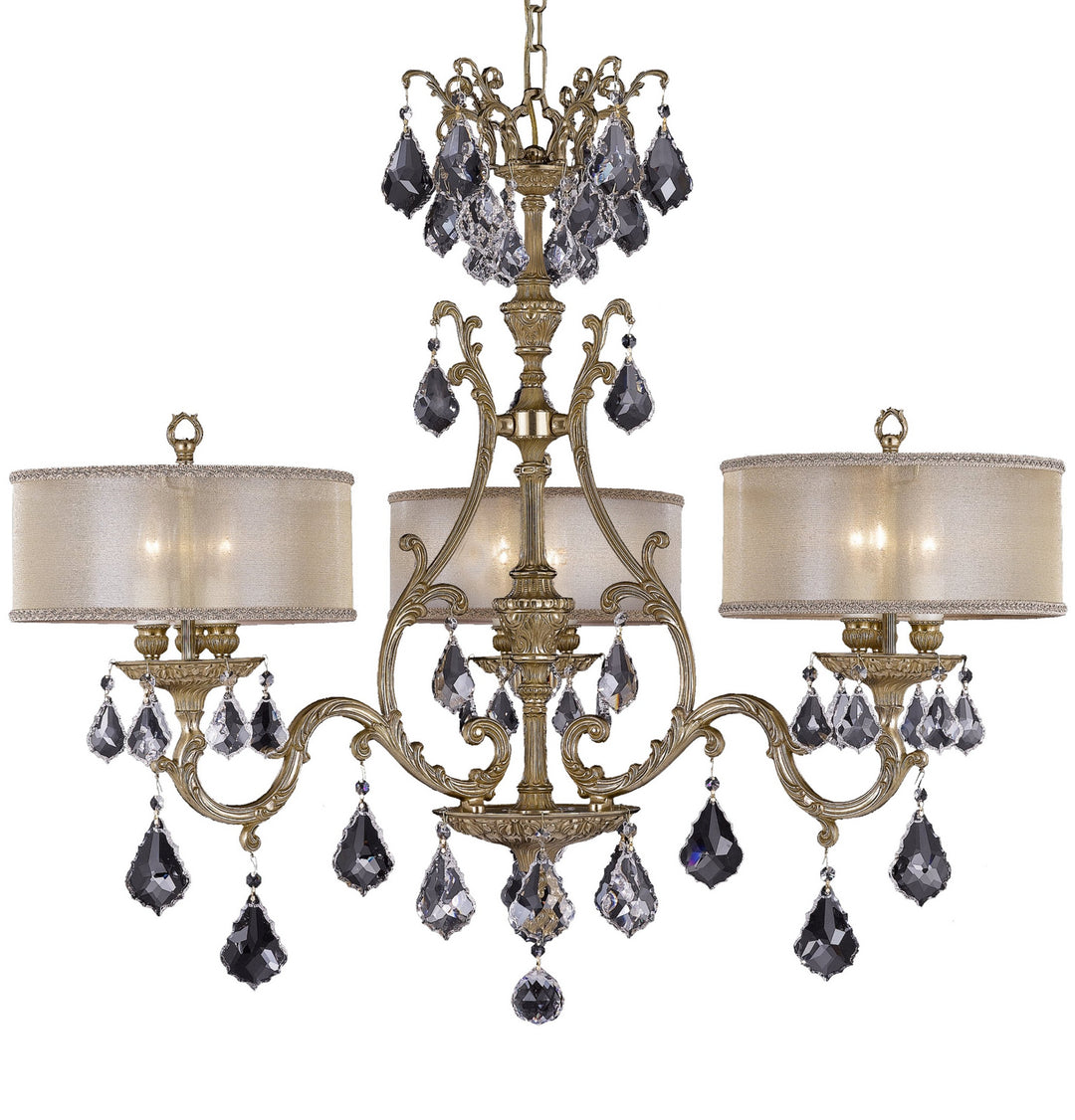 American Brass & Crystal Chateau CH9664-A-16G-PI-PG Chandelier Light - True Brass